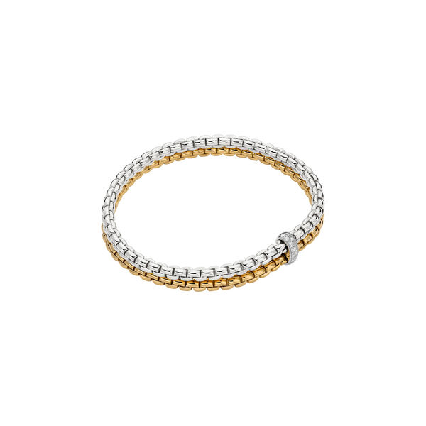 Eka Tiny Flex'it Yellow and White Gold with Diamond Double Bracelet